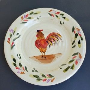 Home Dinner Plates  red Rooster 11.25"